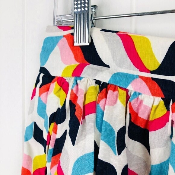 Cynthia Rowley Womens Pleated Lined Linen Blend Skirt Size 4 - Picture 3 of 11